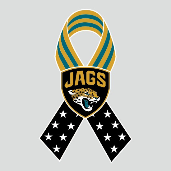 Jacksonville Jaguars Ribbon American Flag logo iron on paper